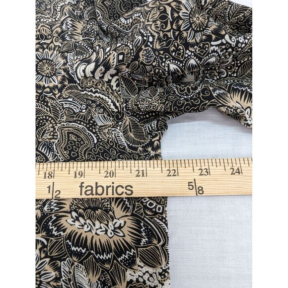 Plymouth New York Women Brown and White Silk floral Short Sleeve Blouse Size 16 - Picture 4 of 9